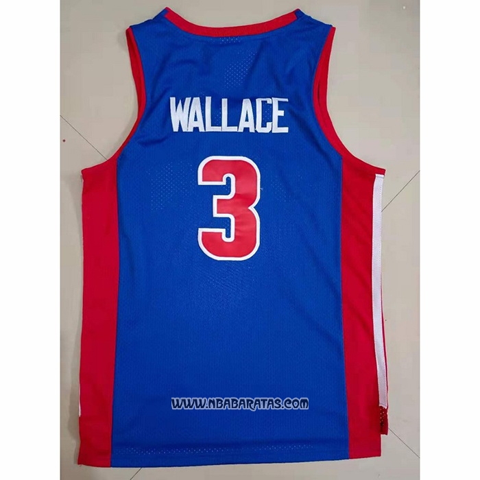 Camiseta Detroit Pistons Ben Wallace #3 Mitchell & Ness 2003-04 Azul